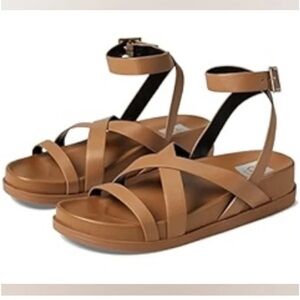 Dolce Vita Tan Crisscross Ankle-Strap Platform Sandals